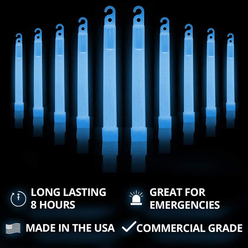 Cyalume Glow Sticks Military Grade Lightstick - Premium Blue 6” SnapLight Emergency Chemical Light Stick with 8 Hour Duration (Bulk Pack of 10 Chem Lights) - Image 2