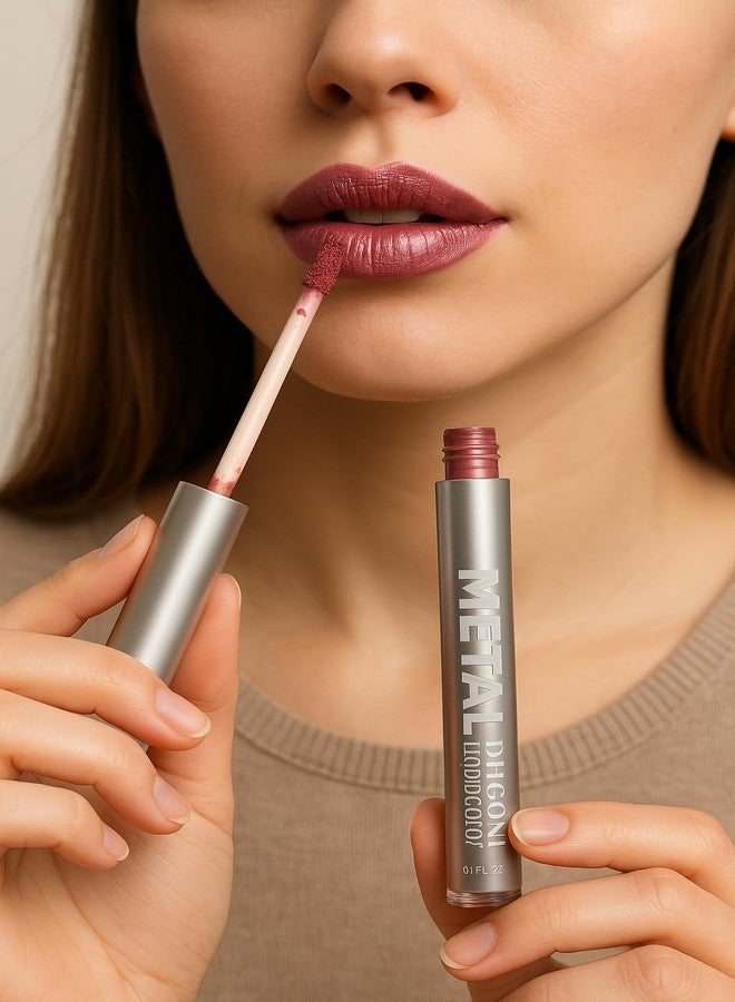 MAKE UP FOR LIFE Metal Diaoni Liquid Lip Color - High-Shine Metallic Finish, Long-Lasting, Smudge-Proof & Lightweight Lip Stain for Bold Glamorous Lips - Image 2