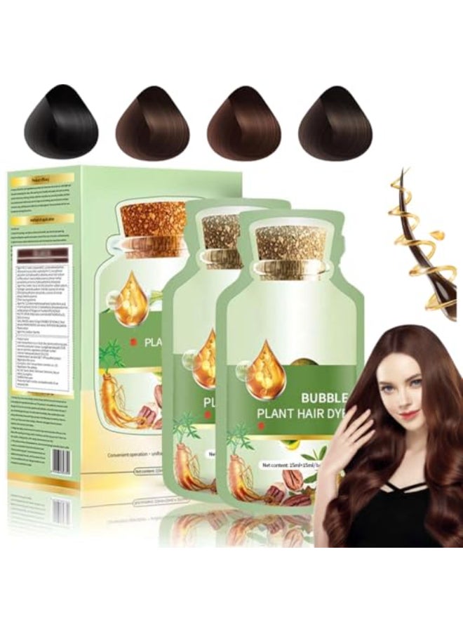 QUAAM Bubble Plant Hair DyeNew Botanical Bubble Hair Dye Hair Dye Shampoo for Women Men 30ml 10PacksBox Black Tea - Image 1