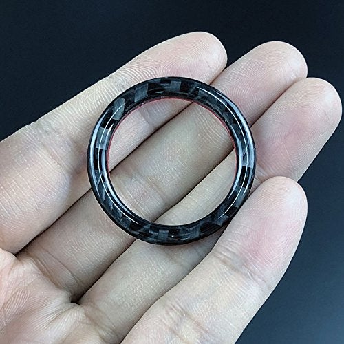 Fsforcar Carbon Fiber Car Engine Start Stop Ignition Key Ring Sticker Compatible with BMW E90 E92 E93 3 Series Engine Start Button Cover (Solid Color) - Image 2
