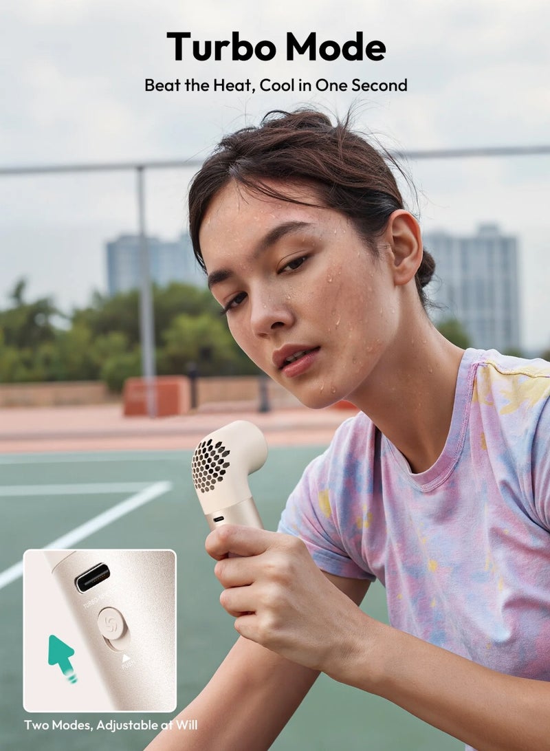 Aecooly Aero Pro Portable Turbo Electric High‑Speed Handheld Fan – 3500 mAh, 4 Standard Mode + 2 Turbo Mode, LED Display, USB‑C (Gold) - Image 3