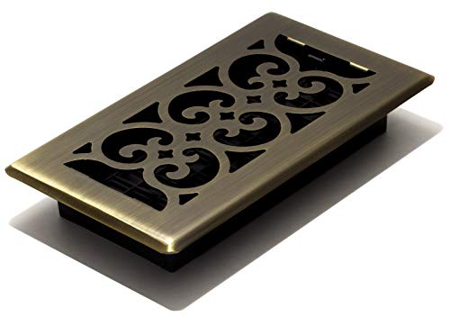 Decor Grates SPH408-A Scroll Design Floor Register, 4x8 Inches, Antique Brass Finish - Image 3