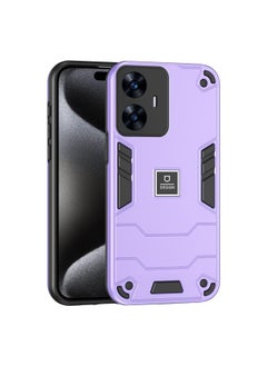 ماركة غير محددة جراب هاتف مقاوم للصدمات 2 في 1 لهاتف Realme C55/Narzo N55 (أرجواني) 