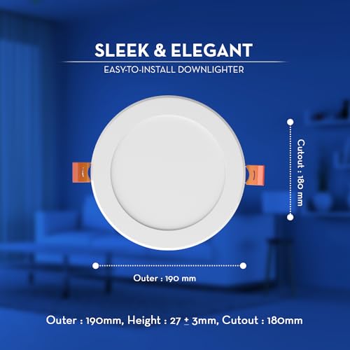 Crompton Platina Star Slim Recessed Edge Lit Panel 15Watt LED Round (Pack of 4, Cool Day Light) 6 inch Cut-Out and Ultra Slim Panel - Image 5