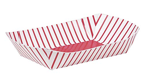 Unique Festive Red  White Striped Paper Snack Trays  13 Pack of 4  Premium Quality Party Essentials Ideal for Parties  Events
