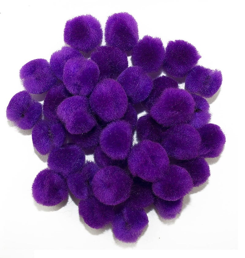 morel MOREL Dark Purple Dark Green RED Yellow POM POM Balls, 20 MM, Used in Jewellery & TORAN Making, Macrame Art & Craft , Decorations, Bag, Dresses, School Projects, Christmas, DIY, ETC (Total - 200)  - Image 2