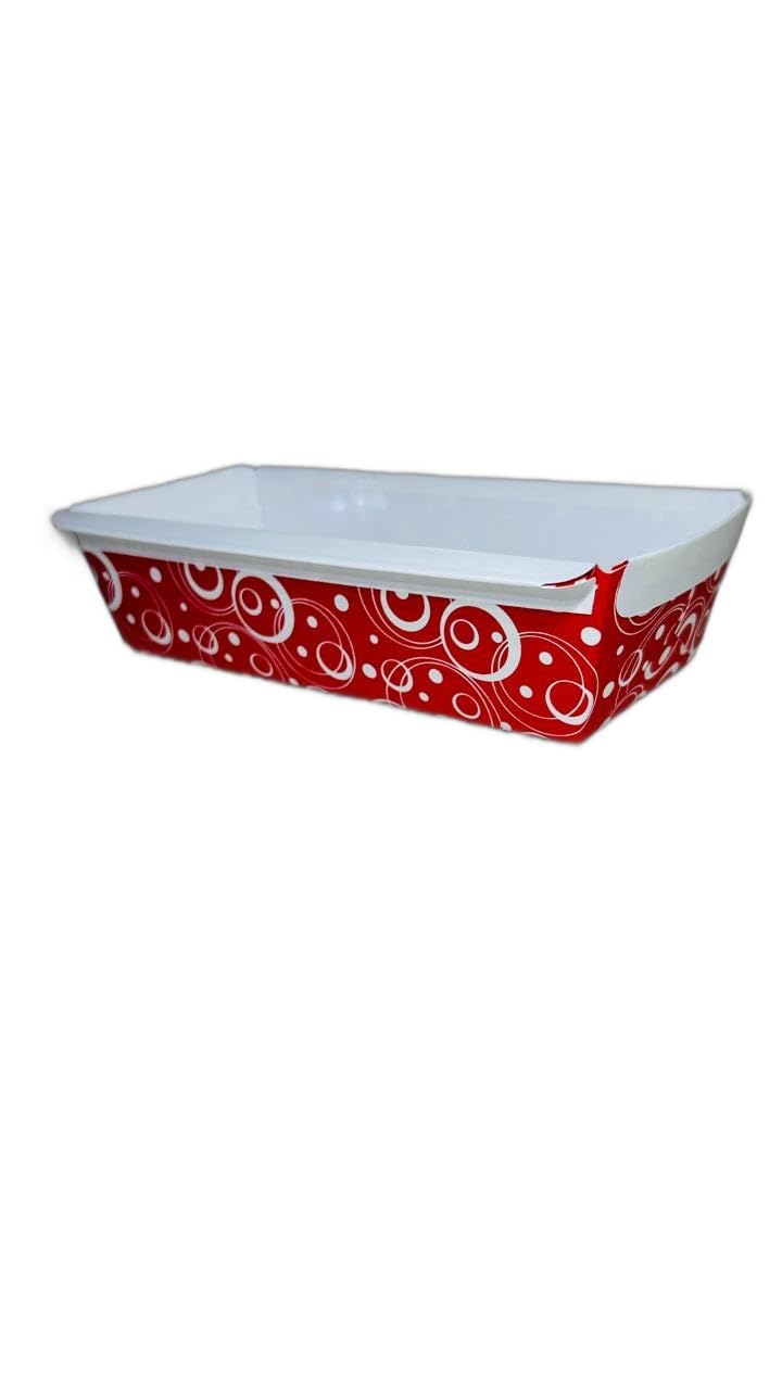 Baekence Bake and Serve Cake Mould Red Bright Circle Rectangular Mould Pack of 25 pcs200 GMS - Image 1