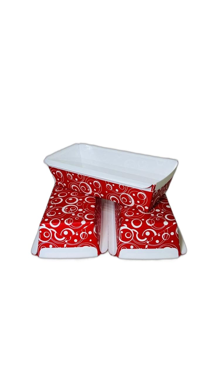 Baekence Bake and Serve Cake Mould Red Bright Circle Rectangular Mould Pack of 25 pcs200 GMS - Image 3