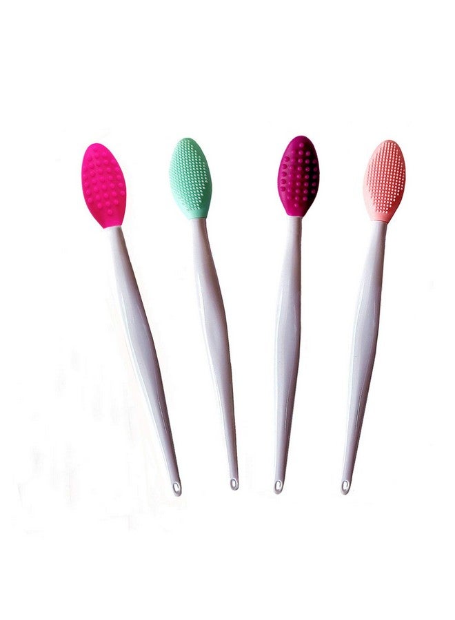 New prominent Lip Brush Tooldoublesidedsilicone Lip Scrub Brush Silicone Lip Brush Exfoliating For For Men Women(4 Colors4 Pcs)  - Image 1