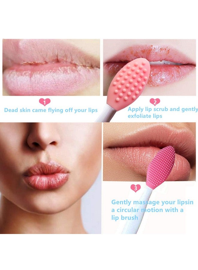 New prominent Lip Brush Tooldoublesidedsilicone Lip Scrub Brush Silicone Lip Brush Exfoliating For For Men Women(4 Colors4 Pcs)  - Image 3