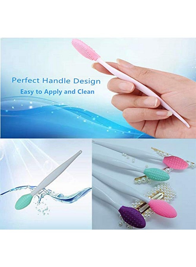New prominent Lip Brush Tooldoublesidedsilicone Lip Scrub Brush Silicone Lip Brush Exfoliating For For Men Women(4 Colors4 Pcs)  - Image 2
