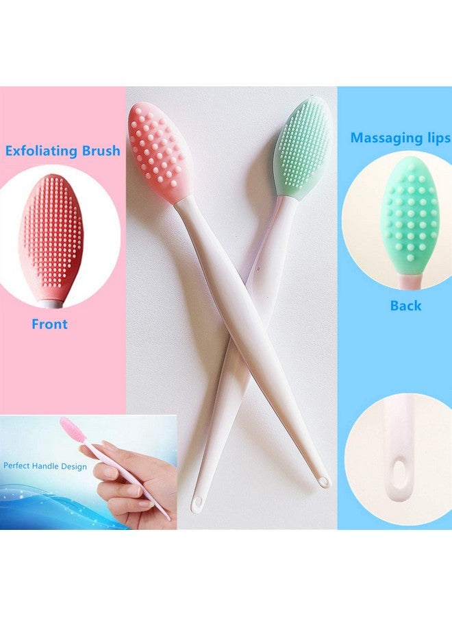 New prominent Lip Brush Tooldoublesidedsilicone Lip Scrub Brush Silicone Lip Brush Exfoliating For For Men Women(4 Colors4 Pcs)  - Image 4