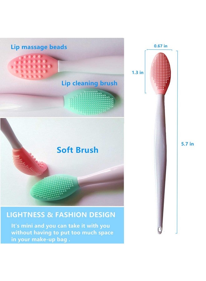 New prominent Lip Brush Tooldoublesidedsilicone Lip Scrub Brush Silicone Lip Brush Exfoliating For For Men Women(4 Colors4 Pcs)  - Image 5