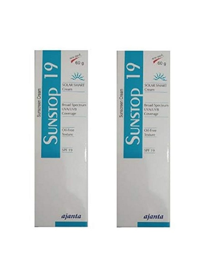 BREEMETIC Ajanta Pharma Sunstop 19 Solar Smart Cream (SPF-19) (60 gm) (Pack of 2) - Image 1