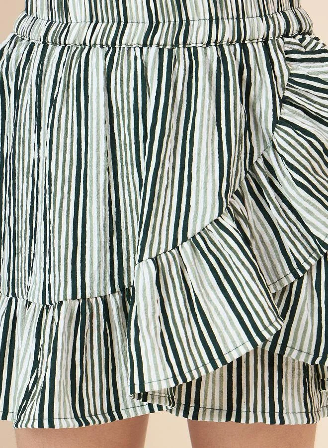 Stylo Bug Stylo Bug Solid Tank and Striped Skorts Set