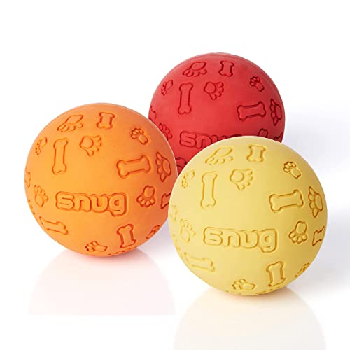 Snug Rubber Dog Balls for Small and Medium Dogs Tennis Ball Size Virtually Indestructible 3 Pack Hot - Image 1