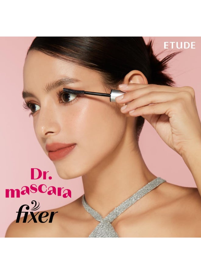 ETUDE دكتور ماسكارا مثبت ماسكارا كورية صيغة شمع طويلة الأمد تثبيت طوال اليوم مقاومة للتلطخ مكياج كوري جمال معتمد نباتيًا طبيعي شفاف 0203 أونصة سائلة - Image 4