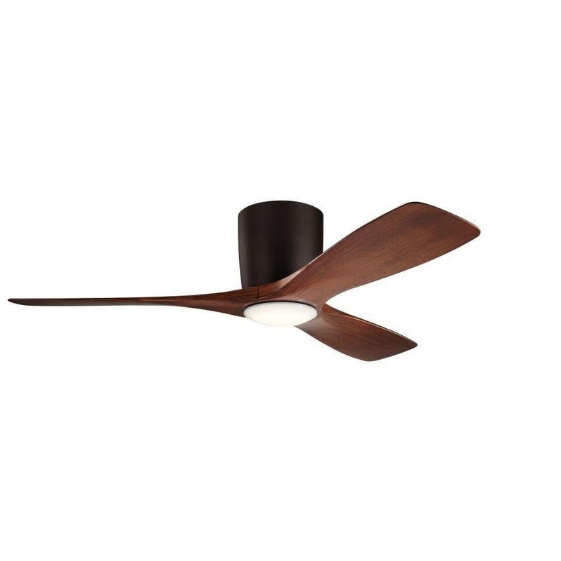 Kichler Volos 48 inch Ceiling Fan with LED Light and Wall Control in Satin Natural Bronze for Living Room Home Office Bedroom and Kitchen 48 W x 105 H 300032SNB
