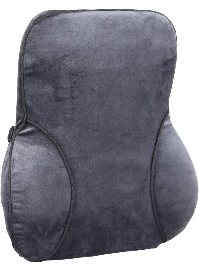 Comfy Back Support Ergonomic memory foam Pillow with adjustable strap for Office Chair and Car Seat- 43.5 x 35 x 7.5 cm - Grey
