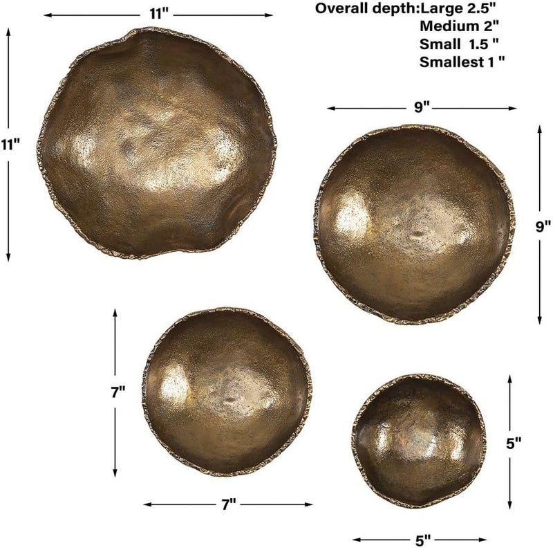 Uttermost Lucky Coins  11 Inch Wall Bowl Set of 4 - Image 3
