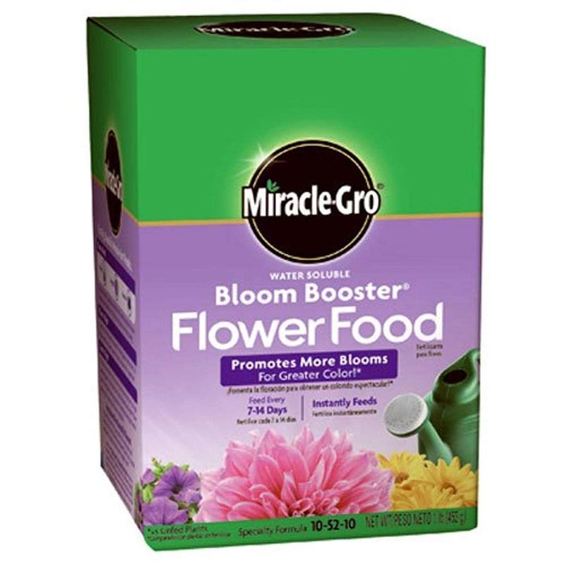 Miracle-Gro 1-Pound 1360011 Water Soluble Bloom Booster Flower Food, 10-52-10, 1 Pack - Image 1