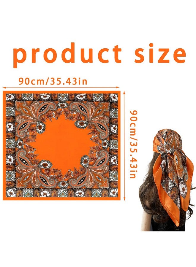 OXYGLOBE 2 PCS Head Scarf for Women,90cm(35.43in) Scarf for Women, Fashion Print Scarf for Women, Exquisite Comfy and Beautiful Beach Headwraps, Neck Scarf Hair Wrap Gift for Ladies - Image 2