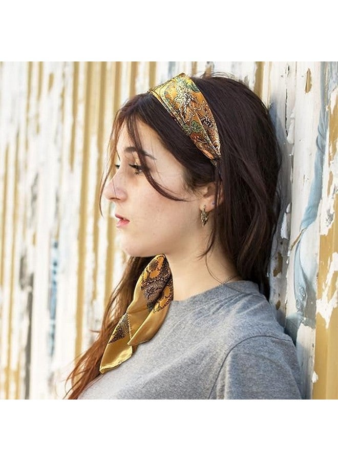 OXYGLOBE 2 PCS Head Scarf for Women,90cm(35.43in) Scarf for Women, Fashion Print Scarf for Women, Exquisite Comfy and Beautiful Beach Headwraps, Neck Scarf Hair Wrap Gift for Ladies - Image 5
