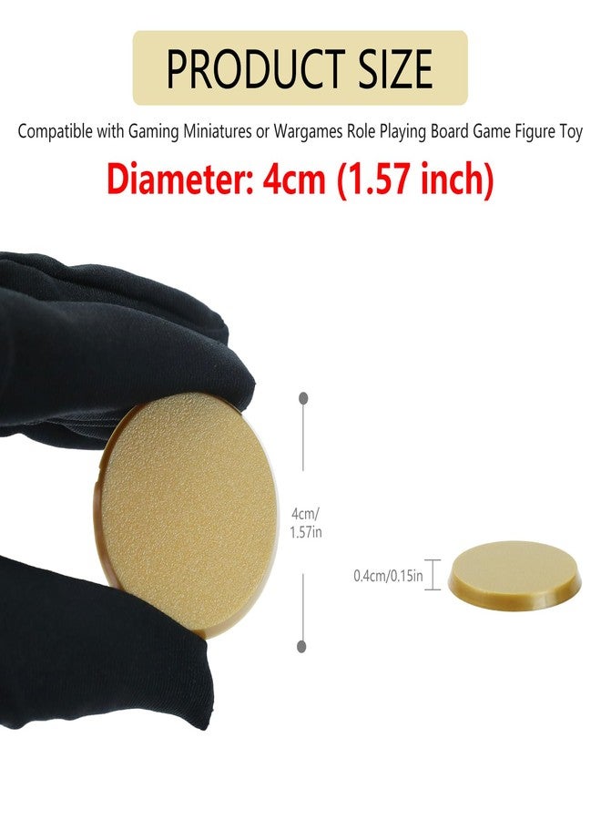 DisplayMore 100Pcs 40mm/1.57inch Plastic Gold Round Miniature Bases,Circular War Figure Display Stands for Gaming Miniatures or Wargames Role Playing Board Game Figure Toy (40mm-Gold-Round) - Image 2