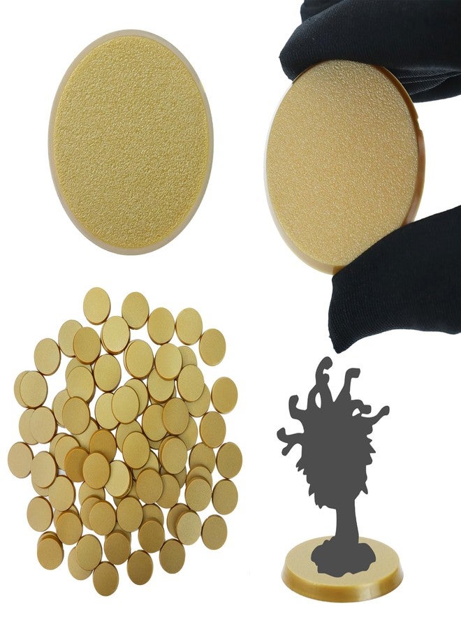 DisplayMore 100Pcs 40mm/1.57inch Plastic Gold Round Miniature Bases,Circular War Figure Display Stands for Gaming Miniatures or Wargames Role Playing Board Game Figure Toy (40mm-Gold-Round) - Image 1