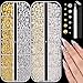 BELLEBOOST Flatback Nail Pearls Gems, Half Round Silver and Gold Nail Charms Beads and White Beige Pearls for Nails with Pickup Pencil and Tweezers, Pearl Nail Charm Rhinestones for Crafting Face Hair Manicure - Image 2