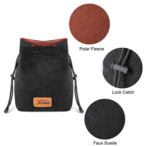 S-ZONE Soft Camera Bag DSLR Insert Handbag Drawstring Lens Case Compatible with Canon Nikon Sony - Image 2