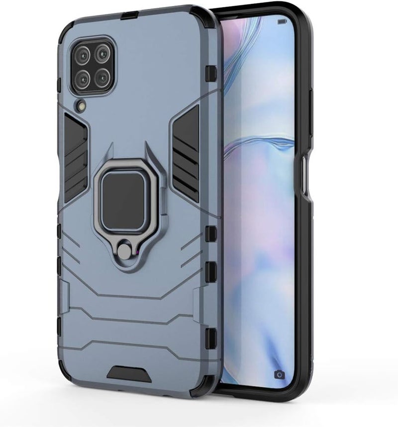MaiJin Compatible with Huawei P40 Lite, Nova 7i, Nova 6 SE Case, Metal Ring Grip Kickstand Bumper (Works with Magnetic Car Mount) Dual Layer Rugged Cover (Navy Blue) - Image 4