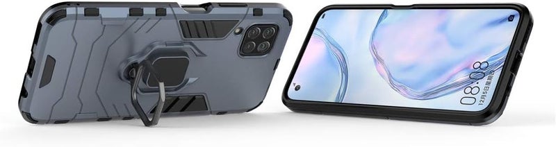 MaiJin Compatible with Huawei P40 Lite, Nova 7i, Nova 6 SE Case, Metal Ring Grip Kickstand Bumper (Works with Magnetic Car Mount) Dual Layer Rugged Cover (Navy Blue) - Image 2