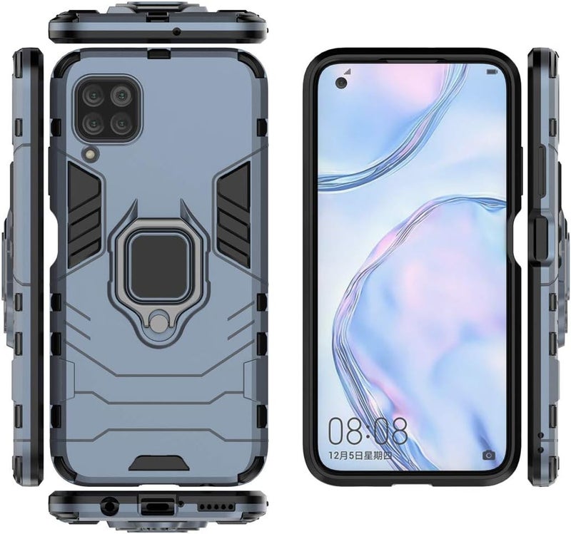 MaiJin Compatible with Huawei P40 Lite, Nova 7i, Nova 6 SE Case, Metal Ring Grip Kickstand Bumper (Works with Magnetic Car Mount) Dual Layer Rugged Cover (Navy Blue) - Image 3