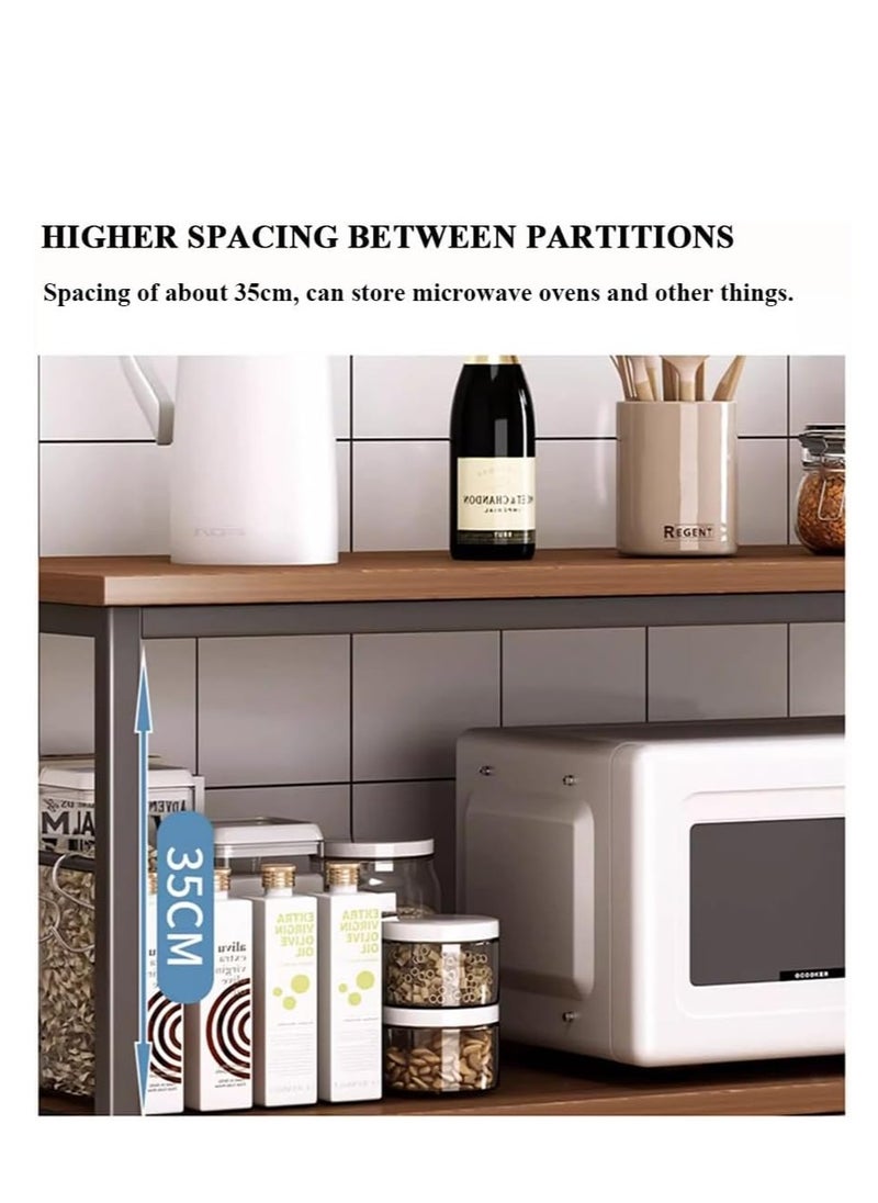 AGD Coffee Storage cabinet, multi-shelf kitchen, with hooks, closed storage space, multi-functional storage rack for microwave oven.  - Image 3