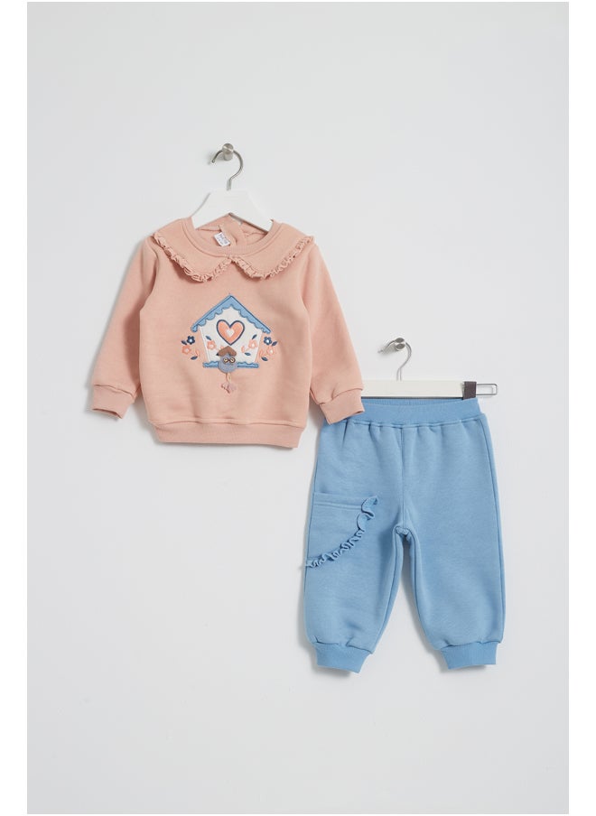 melon - Baby Girls  Printed Cotton Set of sweatshirt and pants - Image 1