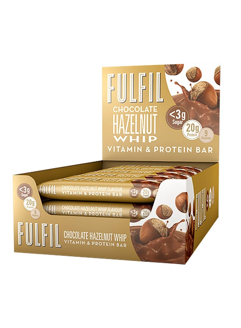 Fulfil Protein Bar (15 X 55G Bars) — Chocolate Hazelnut Whip Flavour 20G High Protein, 9 Vitamins, Low Sugar - Image 2