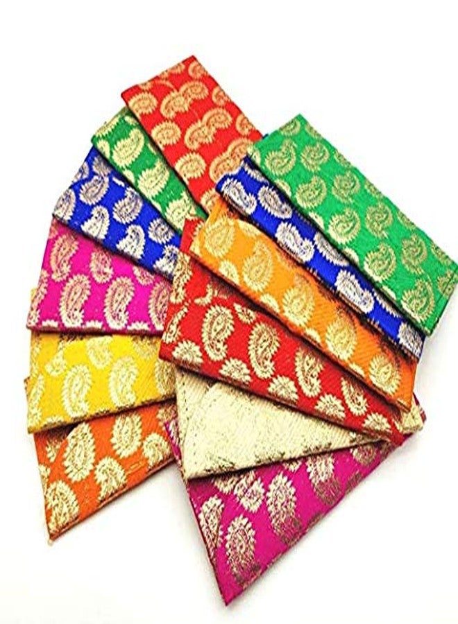 Shop Buzz Pack of 12 Premium Raw Silk Fabric Brocade Design Money Gift Envelopes for Wedding/Marriage/Bday of Premium Quality Exclusively - Red Colour/Deep Red Colour. (12 pcs) - Image 5