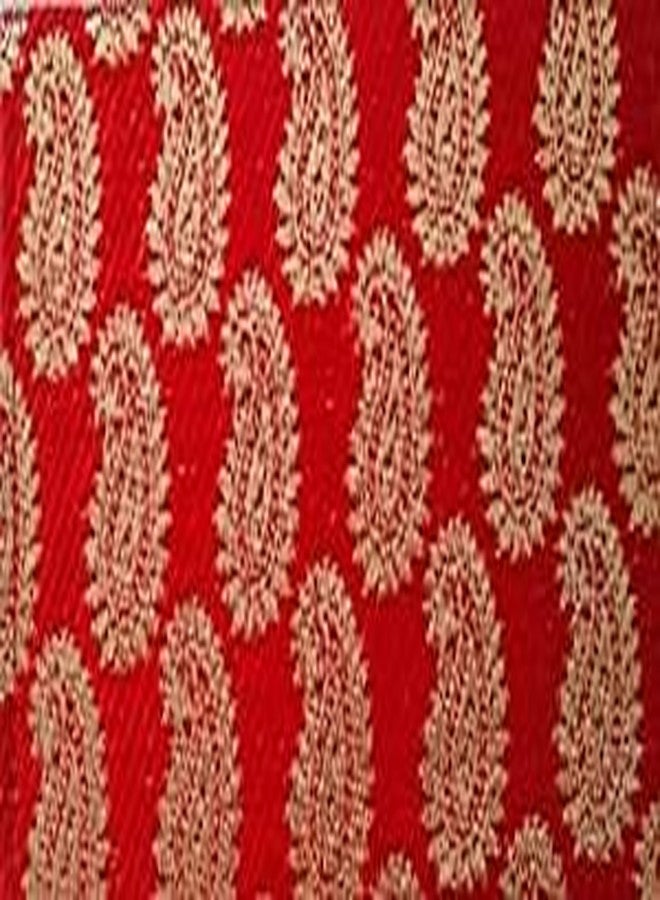 Shop Buzz Pack of 12 Premium Raw Silk Fabric Brocade Design Money Gift Envelopes for Wedding/Marriage/Bday of Premium Quality Exclusively - Red Colour/Deep Red Colour. (12 pcs) - Image 3