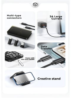 ESSAGER Essager 4 in 1 USB C To USB C Cable PD 60W Fast Charging Data Cord for iPhone Xiaomi Type C Micro Cable With Storage Box and a phone stand  - Image 3