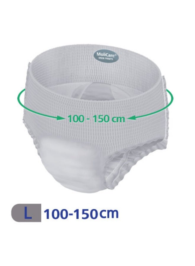 مولي كير موليكير  بريميوم  مان بانتس,  سراويل للرجال  للسلَس الخفيف ,سراويل صحية للكبار ،  كبير,  7 قطرات, 7 قطع /حزمة - Image 2