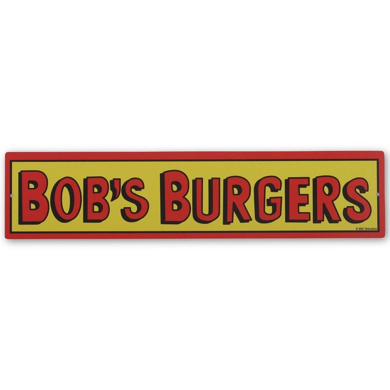 Open Road Brands Bob's Burgers Logo Metal Sign - Fun Bob's Burgers Wall Decor for Teen Bedroom or Movie Room - Image 1