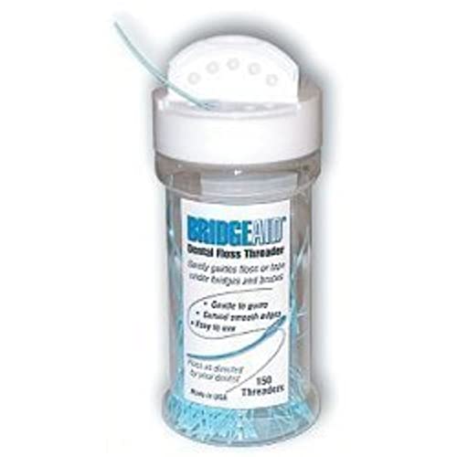 BridgeAid Dental Floss Threader Bottle 150, 2 Pack - Image 1
