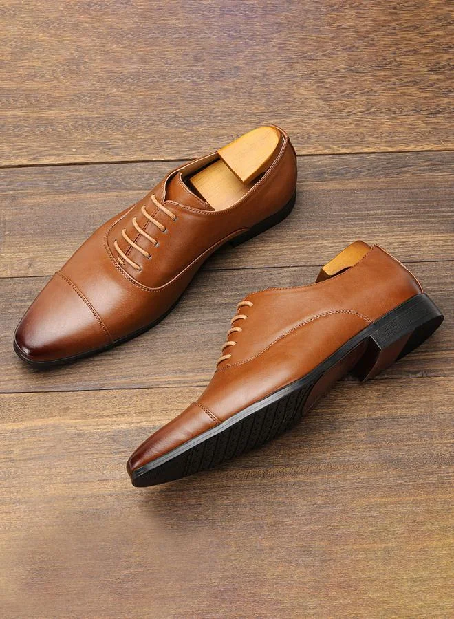 تايك تو Men Brown Formal Business Oxford Shoes