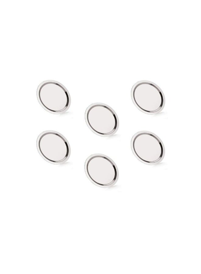 Neelam Stainless Steel 8, 22 Gauge, Tope Cover/Ciba/Lid/Cheeba/Dhakan, 13.6 cm, Set of 6, Multipurpose, Round Steel Lid, Silver - Image 1