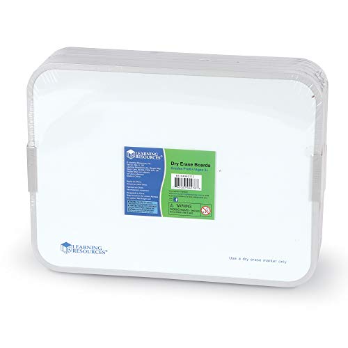 Learning Resources 9x12 Inch Dry Erase Boards, Classroom Whiteboard for Students, Double Sided, Set of 10, Ages 3+ - Image 4