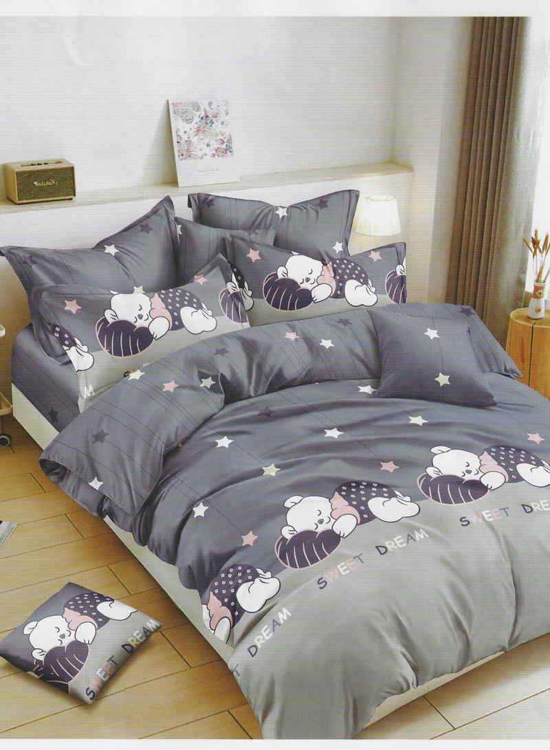 NATRAJ APT 3 Pieces Kids Fitted Single Bed sheet and Blanket Set sleep cartoon design...