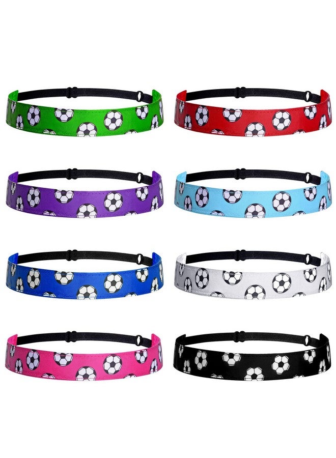 SUMERSHA 8Pcs Soccer Headbands For Girls Women Elastic Soccer Hairband Nonslip Adjustable Football Headband Sports Hair Accessories 8 Colors - Image 1
