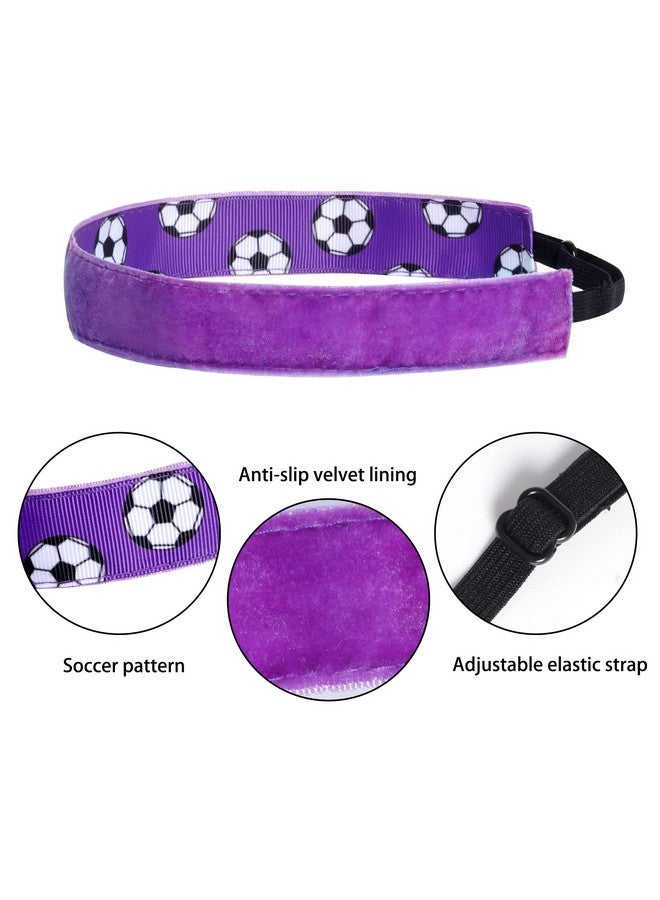 SUMERSHA 8Pcs Soccer Headbands For Girls Women Elastic Soccer Hairband Nonslip Adjustable Football Headband Sports Hair Accessories 8 Colors - Image 4