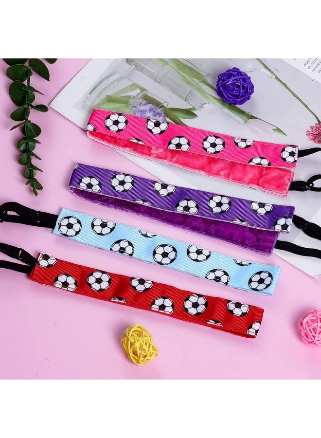 SUMERSHA 8Pcs Soccer Headbands For Girls Women Elastic Soccer Hairband Nonslip Adjustable Football Headband Sports Hair Accessories 8 Colors - Image 5
